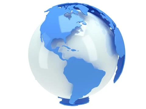 Earth planet globe. 3D render. America view. Illustrazione stock