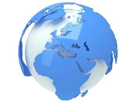 Earth planet globe. 3D render. Europe view. Illustrazione stock
