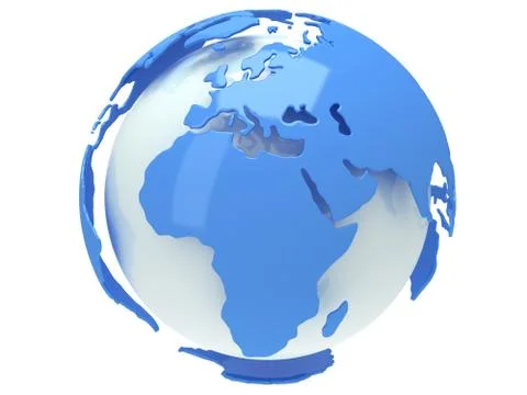 Earth planet globe. 3D render. Africa view. Stock Illustration