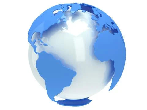 Earth planet globe. 3D render. America view. Stock Illustration