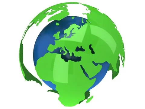 Earth planet globe. 3D render. Africa view. Illustrazione stock