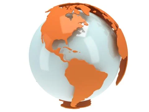 Earth planet globe. 3D render. America view. Stock Illustration