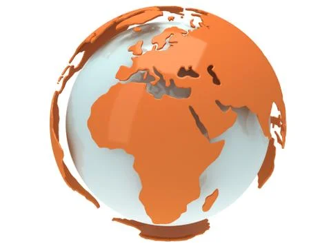 Earth planet globe. 3D render. Africa view. Illustrazione stock