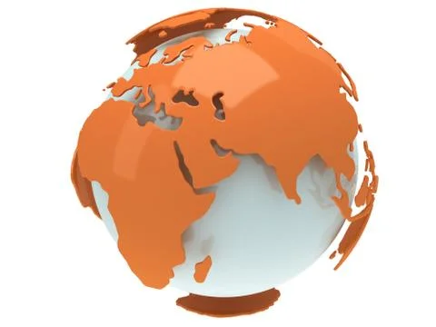 Earth planet globe. 3D render. India view. Stock Illustration