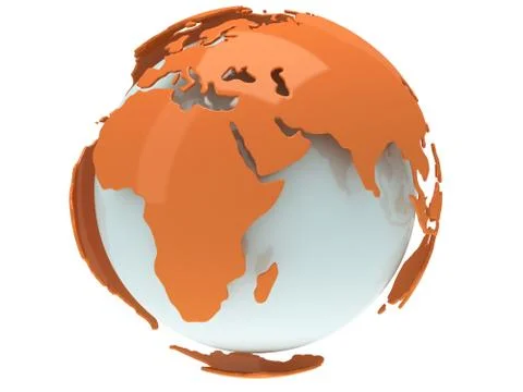 Earth planet globe. 3D render. Africa view. Illustrazione stock