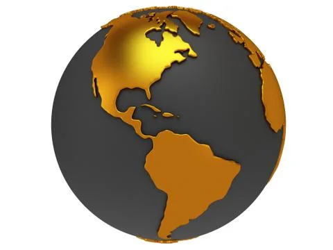 Earth planet globe. 3D render. America view. Stock Illustration