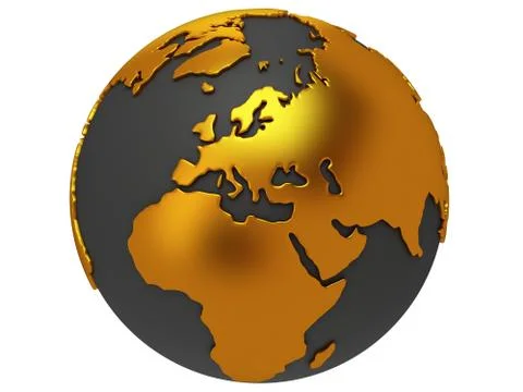 Earth planet globe. 3D render. Europe view. Stock Illustration