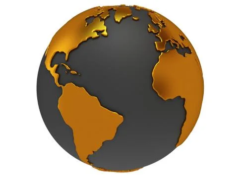 Earth planet globe. 3D render. America view. Stock Illustration
