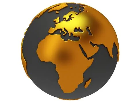 Earth planet globe. 3D render. Africa view. Stock Illustration