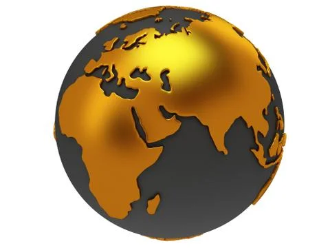 Earth planet globe. 3D render. India view. Illustrazione stock