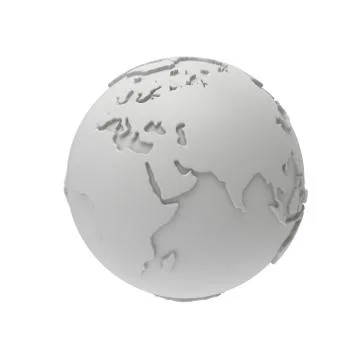 Earth planet globe. 3D render. India view. Stock Illustration