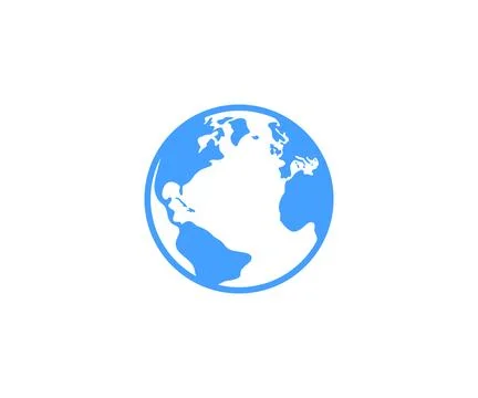 Earth, planet, globe, map and continents, graphic design Stock Illustration