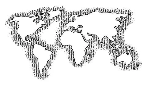 Earth planet globe. Vector black vintage engraving illustration Stock Illustration