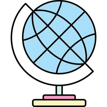 Earth planet globe vector geography map icon Stock Illustration