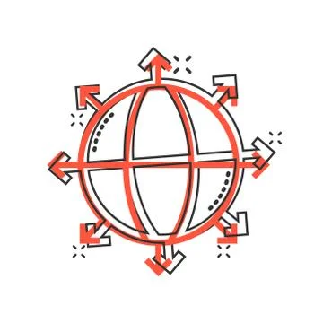 Earth planet icon in comic style. Globe geographic cartoon vector illustratio Stock Illustration