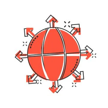 Earth planet icon in comic style. Globe geographic cartoon vector illustratio Stock Illustration
