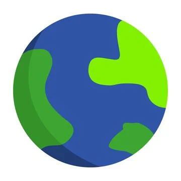 Earth planet icon. Flat vector illustration Stock Illustration