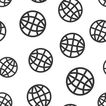 Earth planet icon seamless pattern background. Globe geographic vector illust Stock Illustration
