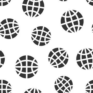 Earth planet icon seamless pattern background. Globe geographic vector illust Ilustración de archivo