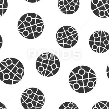 Earth planet icon seamless pattern background. Globe geographic vector illust Stock Illustration
