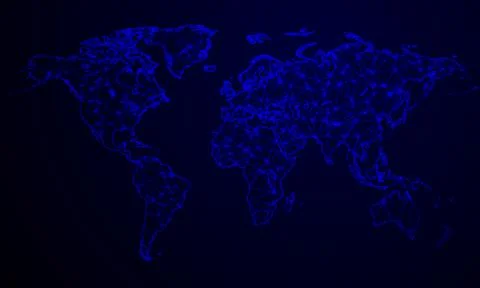 Earth planet map in abstract triangular background Stock Illustration