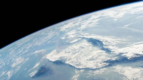 Earth Planet Night Outer Space view from International Space Station ISS Stock Footage 190482296