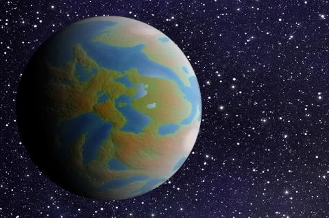 Earth planet with one side shadow on cosmos stars backgrounds Stock Illustration