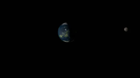 Earth-like planet with orbiting moon, 60P, isolated Stock Footage 51922169