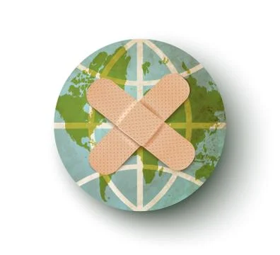 Earth planet with plaster 库存插图