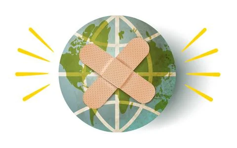 Earth planet with plaster Stock-Illustration