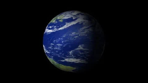 Earth planet rotating on black background Stock Footage 306121462