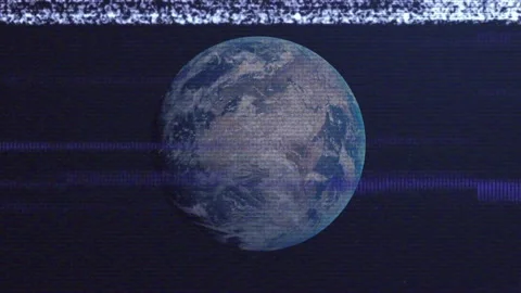 Earth-like planet rotating, starting with thin static equator band, tech demo Stock Footage 330893511