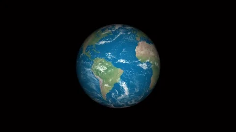 Earth planet rotation on the background . Stock Footage 257975697