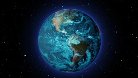Earth planet rotation on the background . Stock Footage 257975786