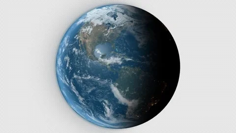 Earth Planet Rotation in Deep Space Background 4K Stock Footage 337245244