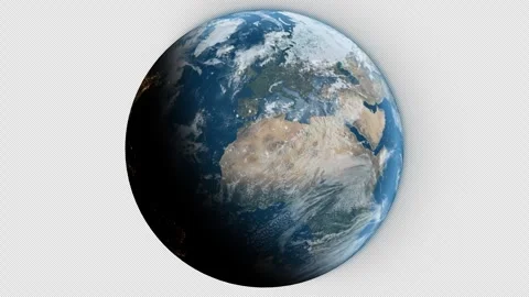 Earth Planet Rotation in Deep Space Background 4K Stock Footage 337250228