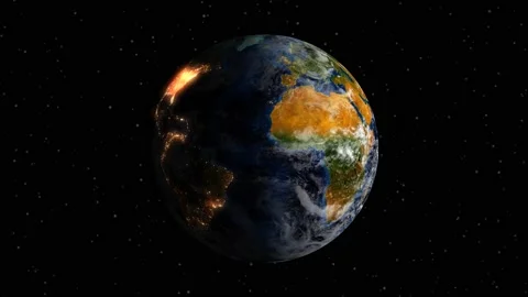 Earth planet rotation Stock Footage 165422379