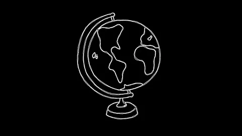 Earth planet scribble doodle - astronomy, space Video stock 93403309