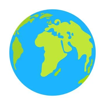 Earth, a planet in a simple flat style isolated on a white background. Stock Illustration
