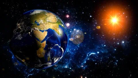 Earth Planet Solar System space isolated Illustrazione stock