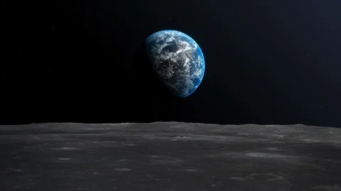 Earth planet in the space animation loop Stock Footage 124668131