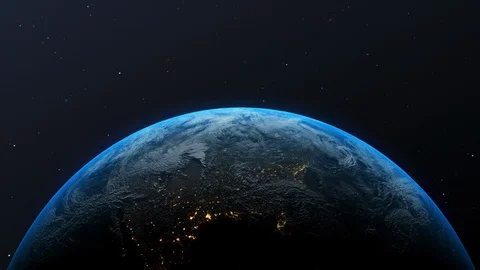 Earth planet in the space animation loop Stock Footage 124669882
