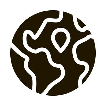 Earth Planet Topography Icon  Vector Stock Illustration