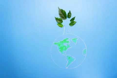 Earth planet with a tree Stock Photos