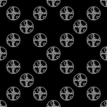 Earth Planet vector Multipolarity thin line seamless pattern Illustrazione stock