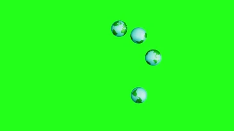Earth Planets Loading Spinner, Loop 3D Render Animation on Green Screen Stock Footage 340326242