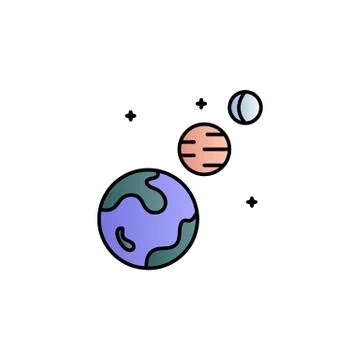 Earth, planets, space color gradient vector icon Illustrazione stock