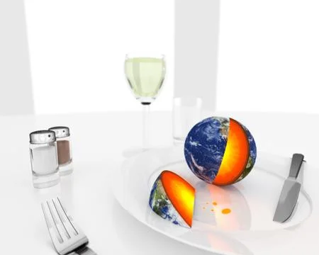 Earth On Plate 库存插图