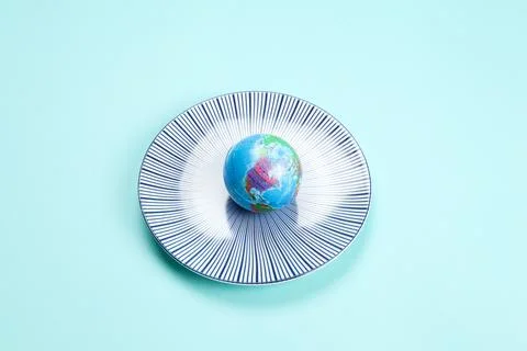 Earth in a plate Stock Photos