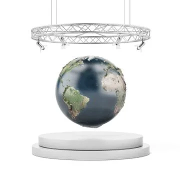 Earth on podium  (Earth map provided by NASA) Stock Illustration